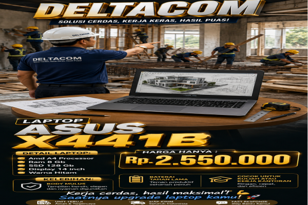 LAPTOP ASUS X441B  🧠 Processor Amd A4  💾 RAM 8 GB DDR4  ⚡ Storage SSD 128 GB Anti Lemot  🖥️ Display 14 Inc Slim  🎨 Kondisi Mulus dan Bergaransi, Warna